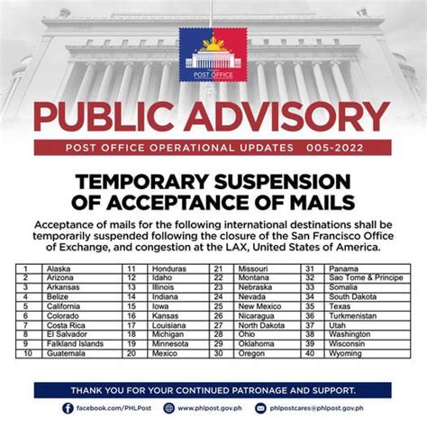 PUBLIC ADVISORY: TEMPORARY SUSPENSION OF .